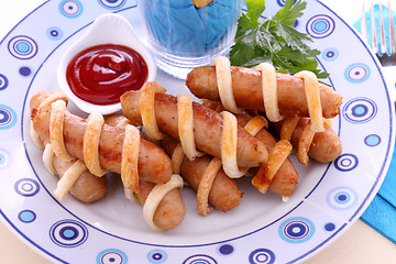 Image showing Sausages Wrapped In Pastry