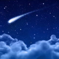 Image showing space or night sky through clouds