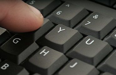 Image showing finger pressing keyboard