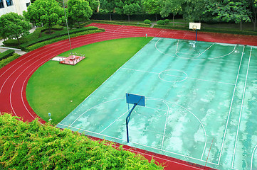 Image showing Outdoor basketball stadium