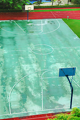 Image showing Outdoor basketball stadium