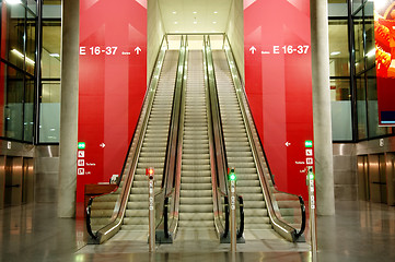 Image showing Escalators in airport