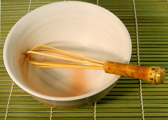 Image showing Tea bowl and whisk