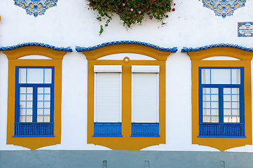Image showing Colorful houses' wall