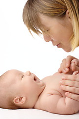 Image showing Mother talking to her child