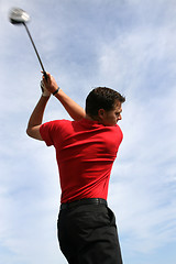 Image showing Young Golfer with Driver