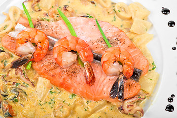 Image showing Salmon fish and seafood