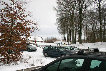 Image showing winter parking on golfcours