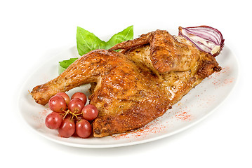 Image showing Half roasted chicken