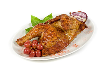Image showing Half grilled chicken