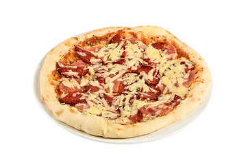 Image showing Salami pizza