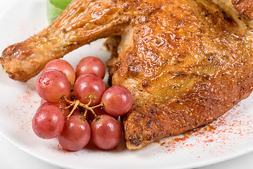 Image showing Half roasted chicken closeup