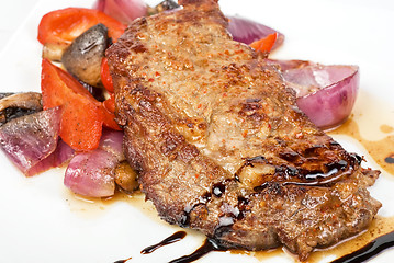 Image showing beef steak with vegetable