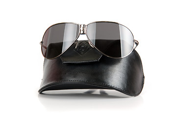 Image showing Modern black sunglasses