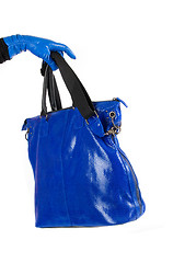 Image showing Blue and white bag