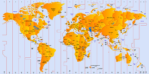 Image showing Timezone map