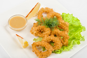 Image showing Deep-fried squid dish