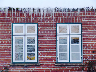 Image showing windows under icicles