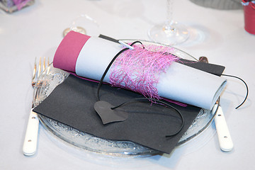 Image showing Table set for a wedding 