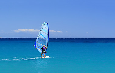 Image showing man wind surfing