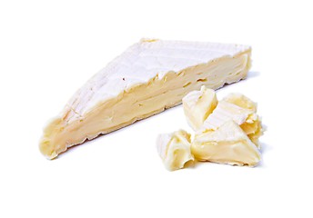 Image showing Wedge of Gourmet  Brie Cheese