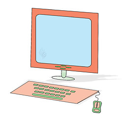 Image showing Illustrated computer