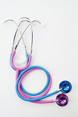 Image showing pink and blue stethoscopes