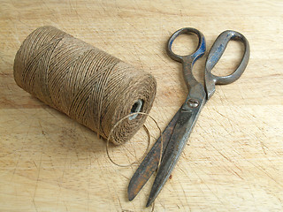 Image showing String and Scissors