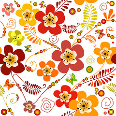 Image showing Vivid seamless floral pattern