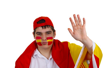 Image showing Spanish soccer fan