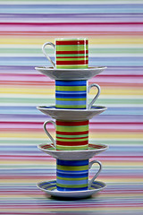 Image showing Striped Coffee Cups