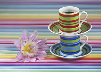 Image showing Striped Coffee Cups