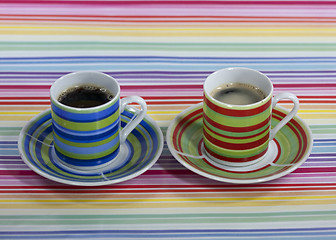 Image showing Striped Coffee Cups