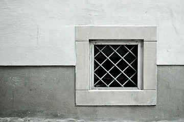 Image showing Old small Cellar Windows and Shutters