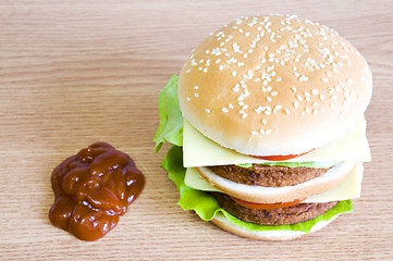 Image showing hamburger ketchup