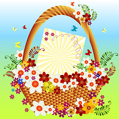 Image showing Basket with flowers 