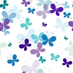 Image showing Seamless pattern with butterflies