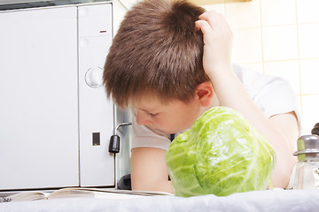 Image showing Boy choosing recipe