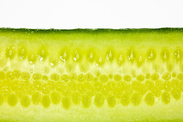 Image showing Cucumber detail shot on white background