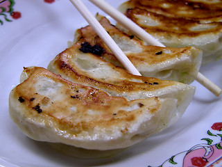 Image showing Gyoza And Chopsticks