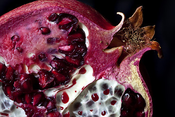 Image showing Pomegranate with arils detail shot