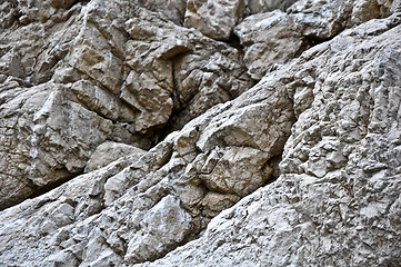 Image showing close up texture of grey stone with cracks