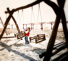 Image showing Play spot on the beach