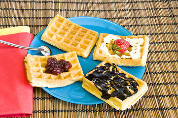 Image showing freshly made waffles