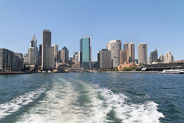 Image showing Rear view of Sydney city by boat