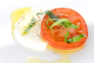 Image showing mozzarella tomato oil