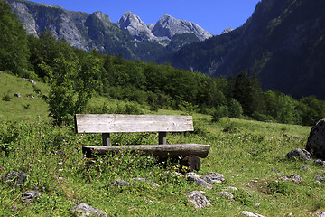 Image showing Benches in the bavarian alps