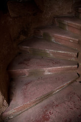 Image showing Old Spiral Stairways in Castle