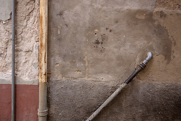 Image showing Old Walls and Rain Gutters