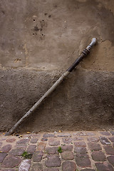 Image showing Old Walls and Rain Gutters